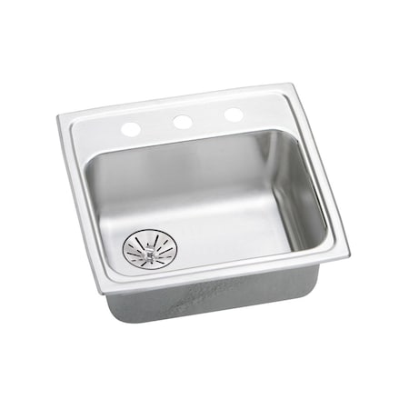 Lustertone Stainless Steel 19 X 18 X 6-1/2 Single Bowl Top Mount Ada Sink With Perfect Drain